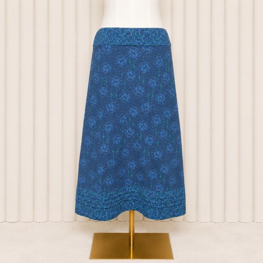 Vintage Marinna Blue Floral Midi Skirt